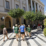 Camino de la recepcion con Teofila MArtinez, alcaldesa de Cadiz
